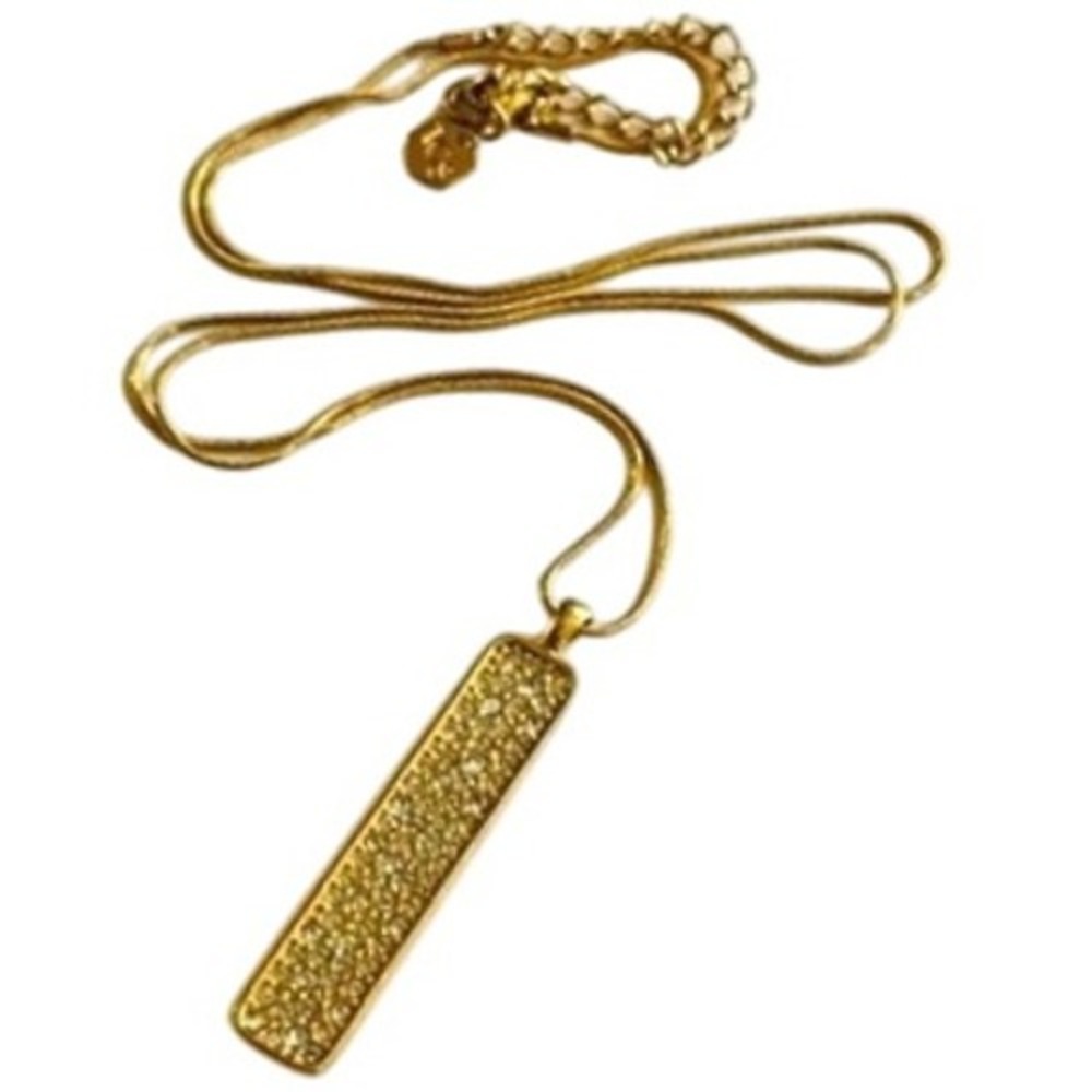 Touchstone Crystal by Swarovski TCS Bar necklace gold Crystals Signed Original